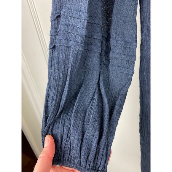 Abercrombie & Fitch Women's S Blue Embroidered Floral Mini Boho Shift Dress - Picture 4 of 9